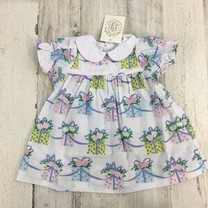 The Beaufort Bonnet Company Kids Dress - White with Pink, Blue, Green